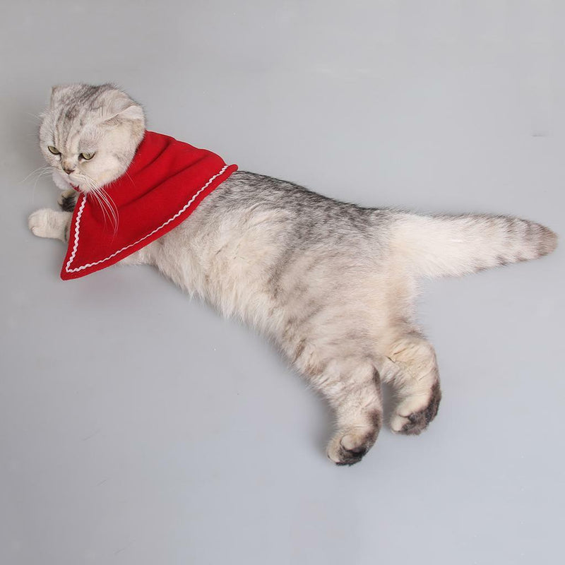 Pet Dog Cat Red Christmas Cloak Cape Xmas Halloween Holiday Costume Dress_S