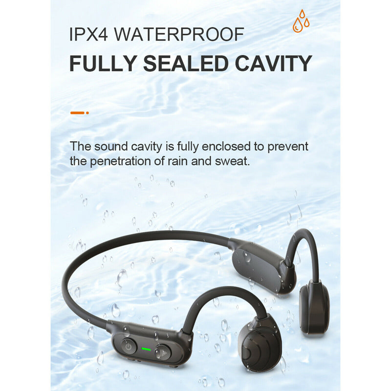 Bluetooth Open Ear Bone Conduction Headphones Earbuds Sports with Microphone