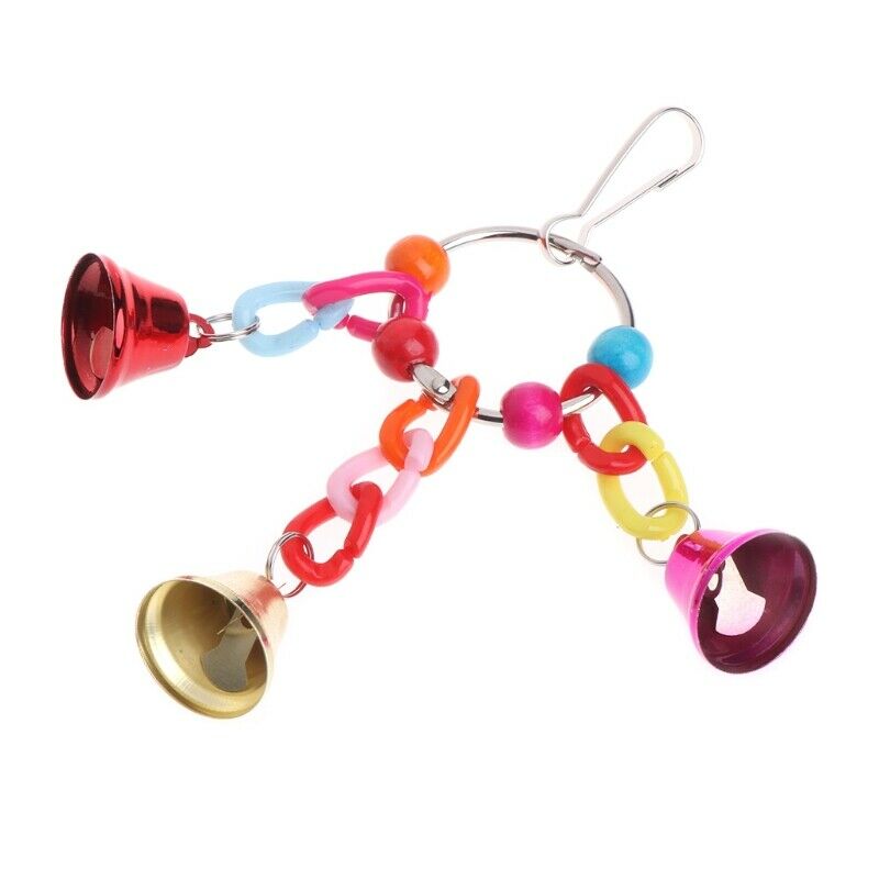 Parrot Bird Toys Metal Ring Bell Hanging Cage Toys For Parrot Squirrel Para V9E5