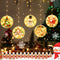 LED Star Christmas Light Hanging Round Santa Claus Fairy Lamp with Suction A#S