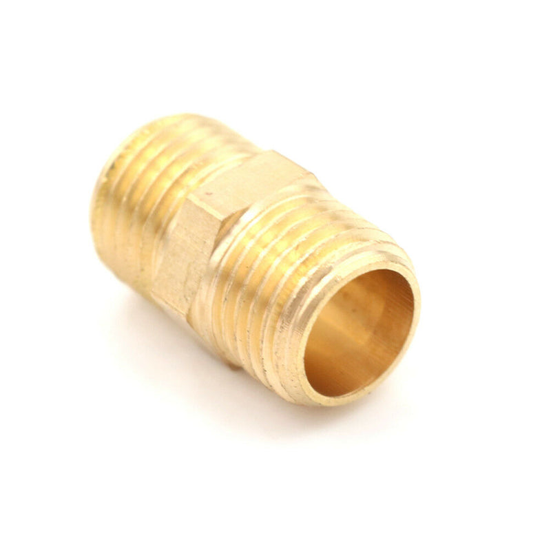 Metal Solid Brass 1/4" PT Male Thread Water Hose Pipe Straight Connector Gw