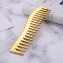 Electroplating Hairdressing Comb Hair Brush Large Wide Tooth Combs (Yellow)
