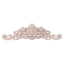 European Style Real Rubber wood Long Floral Carving Applique Home Decoratio