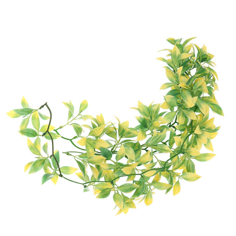 2Pcs Artificial Leaf Vine Reptile Vivarium Landscaping Ornament Decor Hiding