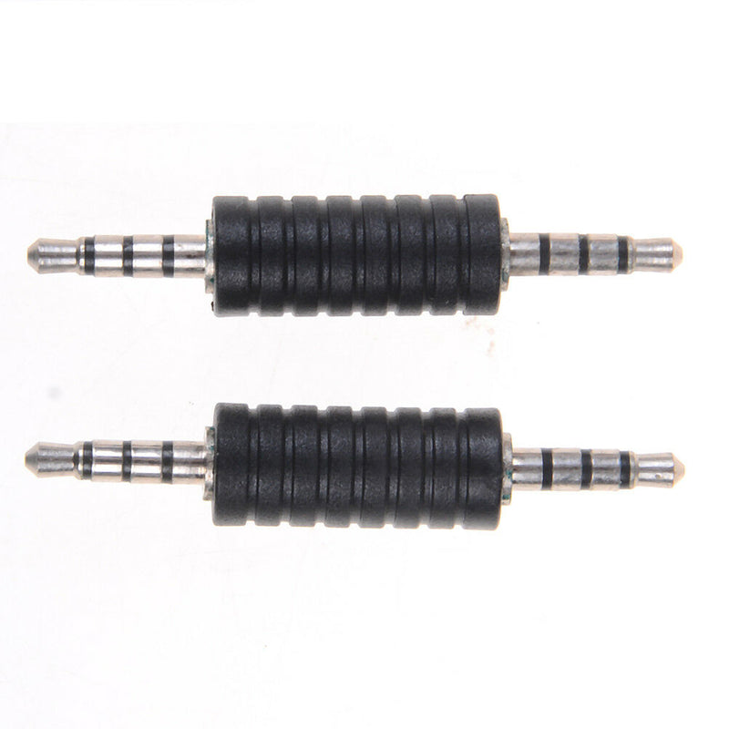 2x 3.5mm stereo male to male jack audio plug connector/coupler adapter joiner TE