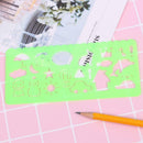 4pcs Cute Hollow Drawing Template Rulers Student Sketchpad Drafting Tools