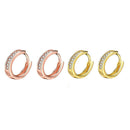 Round Crystal Heart Hoop Ear Stud Earrings 2 Pairs Women Wedding Bridal DIQ