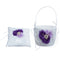 1 Set Purple Flower Pearls Diamante Ring Bearer and Flower Girl Basket