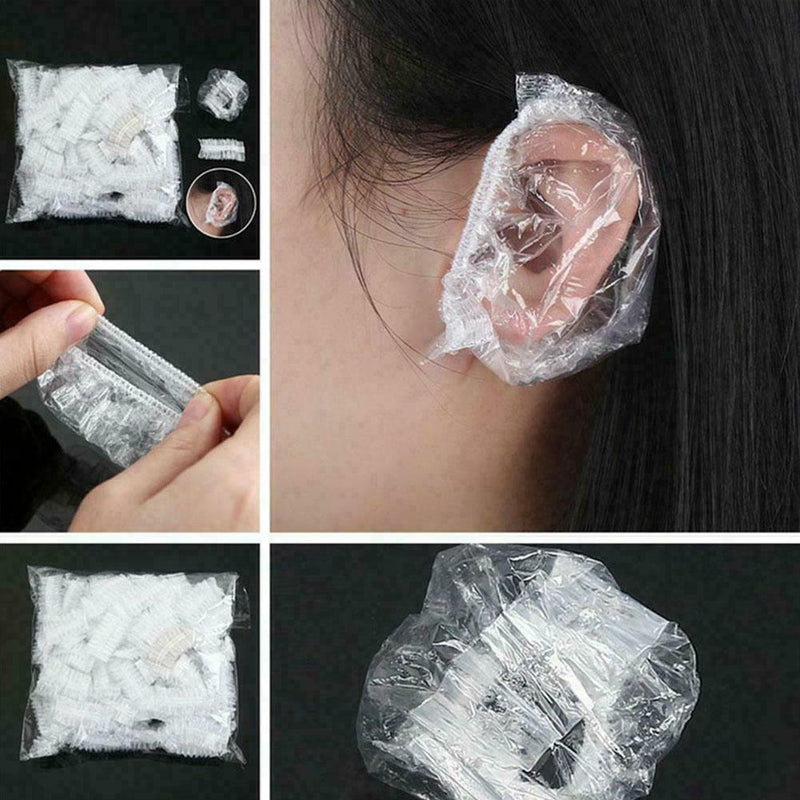 100PC Cover Hair Dye Earmuffs Bathing Waterproof Disposable Cap Tool H5Y4