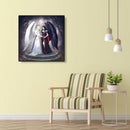 5D DIY Full Drill Diamond Painting Black and White Angel Cross Stitch Craft Kit