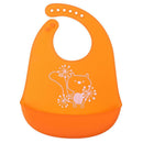 Cartoon Baby Silicone Bib Waterproof Boy Girl Feeding Saliva Towel (Orange)