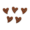 100 PCS Brown Wood Wooden Sewing Heart Shape Button Craft Scrapbooking P9G8
