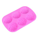 1PC Silicone Cake Mold 6-Cavity Rose Moulds Chocolate Kitchen Cake Cupcake MA3C