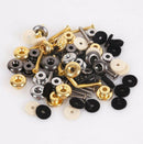 2 Pcs Guitar Strap Buttons Strap Locks Straplocks Mushrooms Heads Chrome`AUB Kw