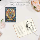DIY Owl Special Shaped Diamond Painting 50 Page A5 Sketchbook Painting Book