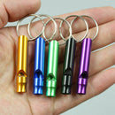 10pcs Emergency Whistle Aluminum Alloy Survival Whistle Keychain Outdoor Tool