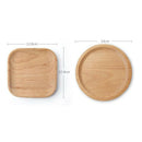 2Pcs Solid Wood Pan Plate Fruit Dishes Saucer Tea Tray Dessert Dinner Plate