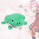 Portable Cartoon Frog Mini Coin Purse Fleece Key Holder Kids Wallet Green