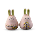 5X(Exquisite hand-made ceramic wind chimes jewelry cute rabbit wind bell BeJ1I2)