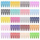 100 Pack Solid Candy Color 2 Inch Barrettes for Women Snap Hair Clips