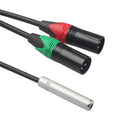 For Amplifier 6.35mm TRS Female to 2XLR Female/Male Audio Cable Extension Cord
