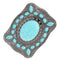 Western Flower Turquoise Stone Belt Buckle Square Shaped Replacement Buckle