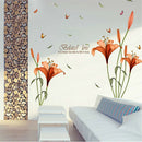 Unique Modern Floral Wall Stickers Art Lily Flower Living Room Removable Deca FT