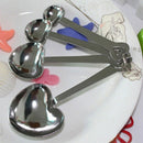 Cute One Set of Four Sweet Heart Shaped Measuring Spoons Wedding Favors OZ