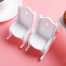 2Pieces Mini Wooden 1/12 Furniture Rocking Chair Children's Rocker Crafts