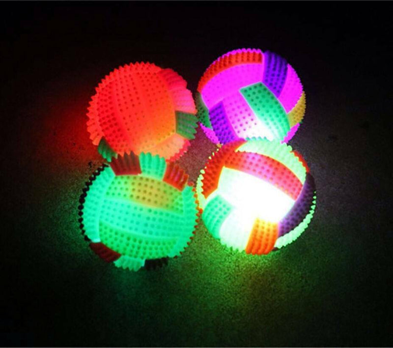 LED Volleyball Flashing Light Up Color Changing Bouncing Hedgehog Ball Dog Toys