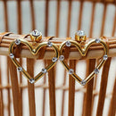 Women Fashion Rhinestone Hollow Heart Dangle Ear Stud Earrings Jewelry Intriguin