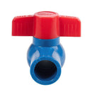 2pcs 20mm Full Port Non slip Handle Lever PVC Ball Valve Blue Red