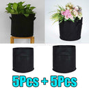 5 Pieces Black Fabric Grow Pots Breathable Plant Bags Smart Plant 1 Gallon