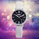 Waterproof Star Sky Quartz Watch Women Leather Strap Wristwatch (White B) A