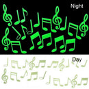 45pcs Stickers For Kid's Luminous Wall Stickers Musical Note Glow In Th YOZ