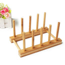 Dish Rack Pots Wooden Plate Stand Wood Kitchen Cup Display Drainer Holder N