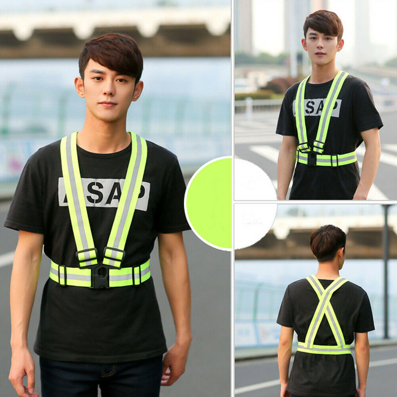 Multi Adjustable Outdoor Safety Visibility Reflective Vest Gear Stripes A