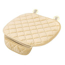 Plush Non-slip Car Cushion Keep Warm Diamond Car Seat Cover Mat(Beige) A
