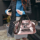 Letters Sequin Crossbody Shopping Bags Women Large Shoulder Handbag (Pink)