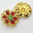 10pcs Crystal Flower Rhinestone Embellishment Sewing Buttons for Craft Decor