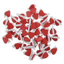50 Pcs Red Heart Accent White Wooden Spring Clothespins Memo Clips F4Z5