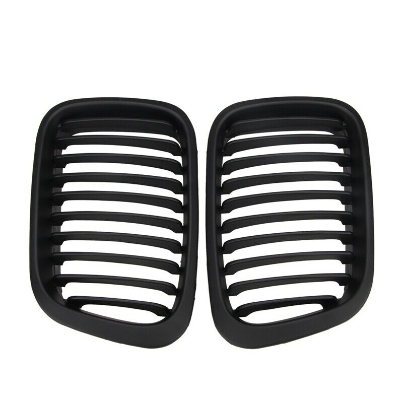 1 Pair Abs Front Replacement Matte Black Kidney Grille Grill For Bmw E46 3  P5H2