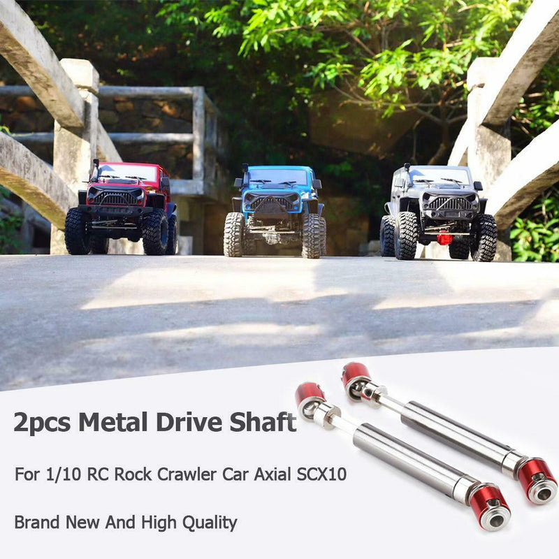 2pcs Metal Drive Shaft Drive Axle for 1/10 RC Rock Crawler Car Axial SCX10