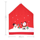 6Pcs Santa Claus Christmas Chairs Cover Cap Non-Woven Dinner Table Red Hat