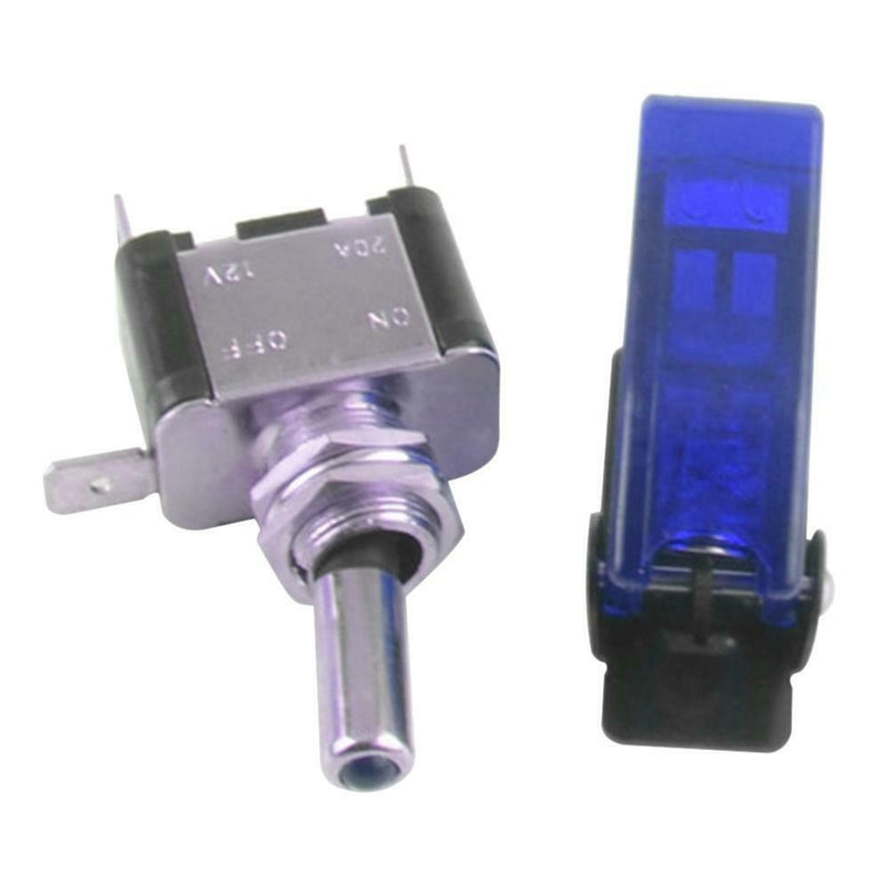 Car Illuminated LED Toggle Switch Control ON/OFF+Aircraft Missile Cover (B)
