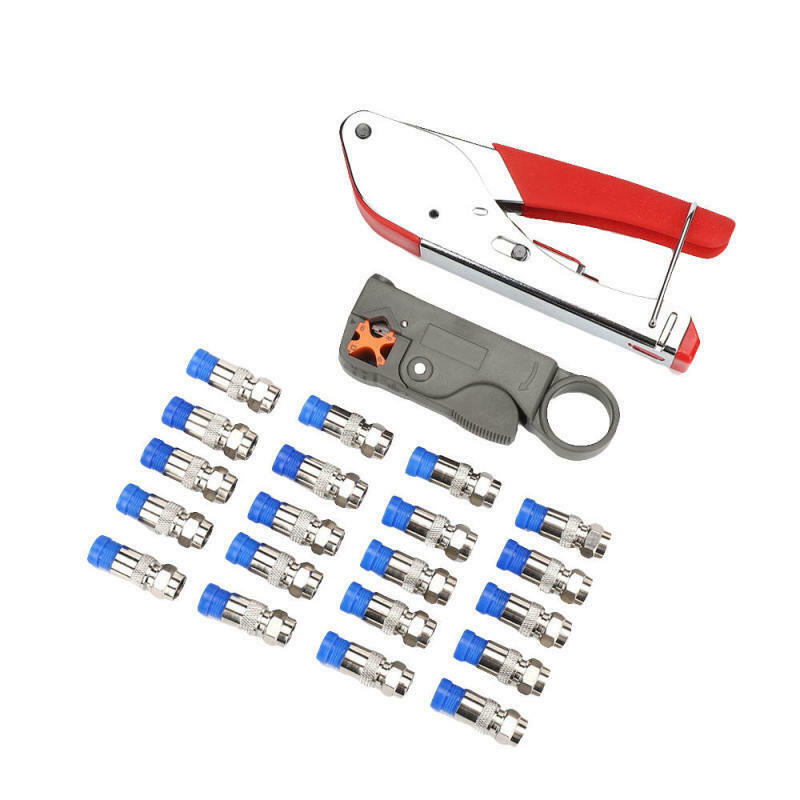 Coaxial Compression Connector Stripper Crimper Tool For RG6 RG59 Coax Cable ELO