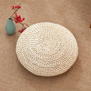 2x Round Natural Straw Chair Seat Pad Mat Yoga Meditation Cushion Seated Pad
