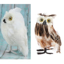 2Pcs Mini Artificial Owl, Furry Realistic Imitation Taxidermy Home Garden Desk