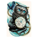 DIY Diamond Painting Cross Stitch Cat Clock Embroidery Patchwork Mosaic Kit