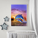 5D DIY Full Drill Fantasy Dolphin Horse Embroidery Diamond Painting (B954) A